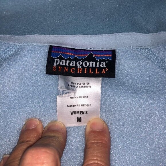 Patagonia Synchilla Women Medium Fleece Vest Sweater Blue Full Zip Outdoor 25164 - Picture 3 of 6